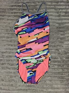 Girls' Multicolor Geometric One-Piece Swimsuit SM3